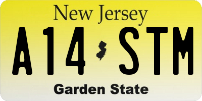 NJ license plate A14STM