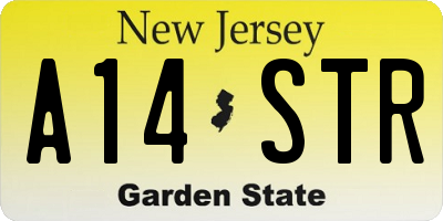 NJ license plate A14STR