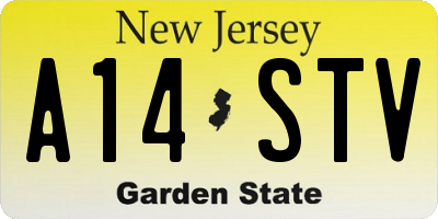 NJ license plate A14STV