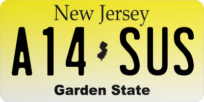 NJ license plate A14SUS