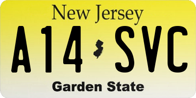 NJ license plate A14SVC