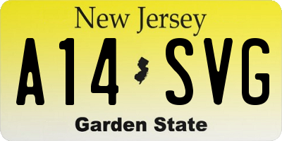 NJ license plate A14SVG