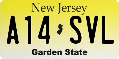 NJ license plate A14SVL