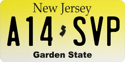 NJ license plate A14SVP