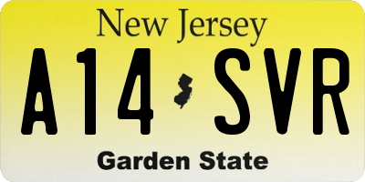NJ license plate A14SVR
