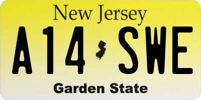 NJ license plate A14SWE