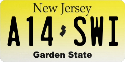 NJ license plate A14SWI