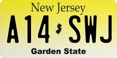 NJ license plate A14SWJ