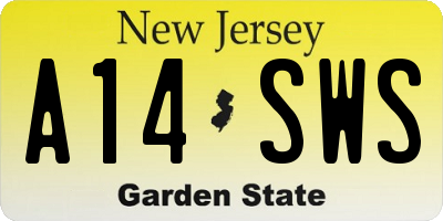 NJ license plate A14SWS