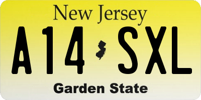 NJ license plate A14SXL