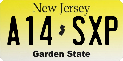 NJ license plate A14SXP