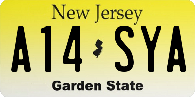 NJ license plate A14SYA