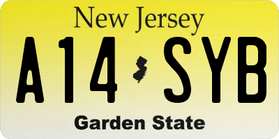 NJ license plate A14SYB