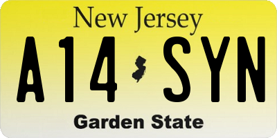 NJ license plate A14SYN