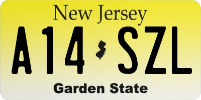 NJ license plate A14SZL
