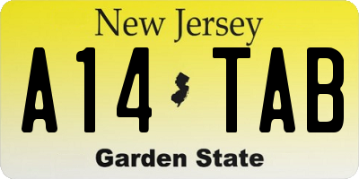 NJ license plate A14TAB