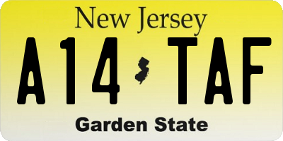 NJ license plate A14TAF