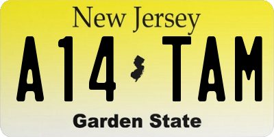 NJ license plate A14TAM