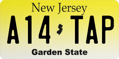 NJ license plate A14TAP