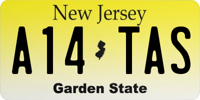 NJ license plate A14TAS