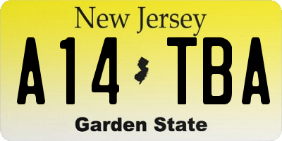 NJ license plate A14TBA