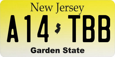 NJ license plate A14TBB