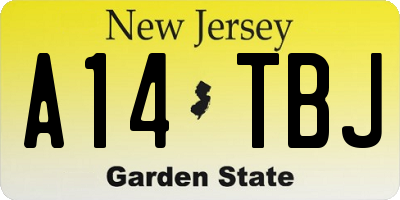 NJ license plate A14TBJ