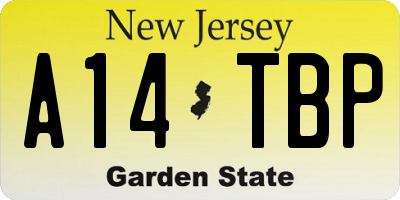 NJ license plate A14TBP