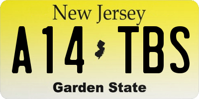 NJ license plate A14TBS
