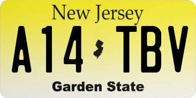 NJ license plate A14TBV