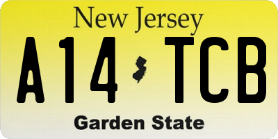 NJ license plate A14TCB