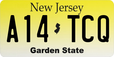 NJ license plate A14TCQ