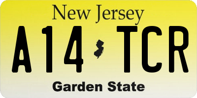 NJ license plate A14TCR