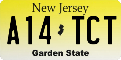 NJ license plate A14TCT