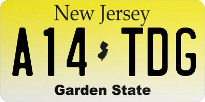 NJ license plate A14TDG