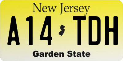 NJ license plate A14TDH