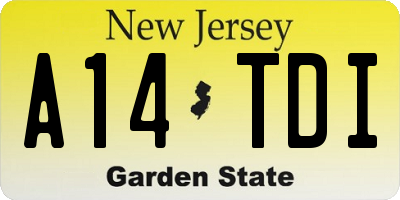 NJ license plate A14TDI