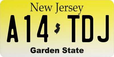 NJ license plate A14TDJ