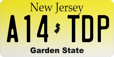 NJ license plate A14TDP