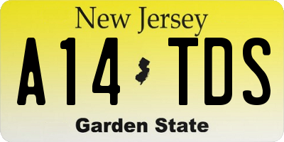 NJ license plate A14TDS