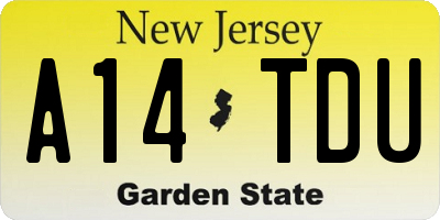 NJ license plate A14TDU