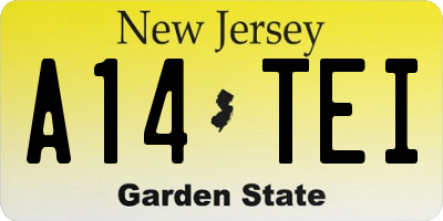 NJ license plate A14TEI