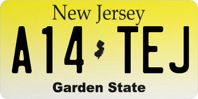 NJ license plate A14TEJ
