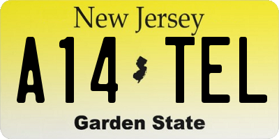 NJ license plate A14TEL