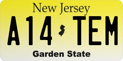 NJ license plate A14TEM