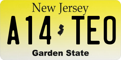 NJ license plate A14TEO