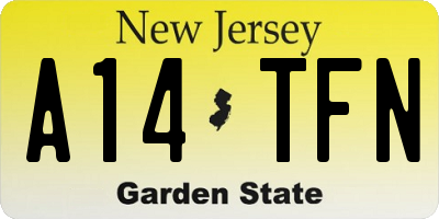 NJ license plate A14TFN
