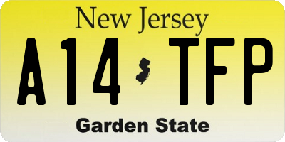 NJ license plate A14TFP
