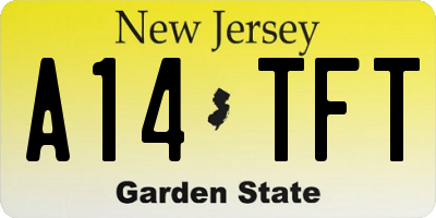 NJ license plate A14TFT