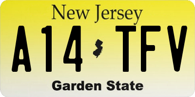 NJ license plate A14TFV
